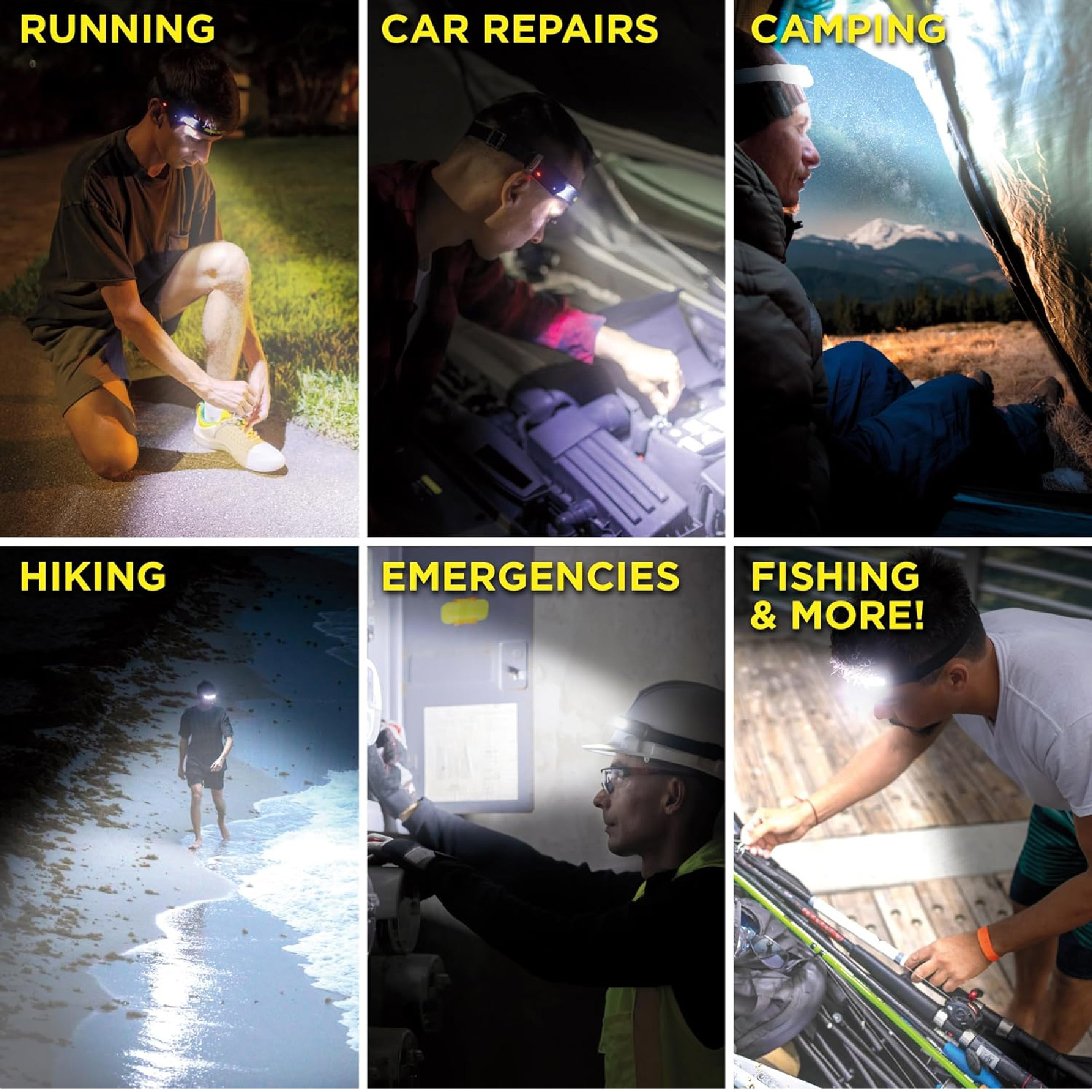 Miniatura 6 de Linterna Banda Para Cabeza Led Camping